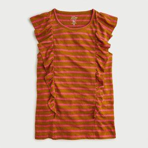 J. Crew Linen Tank Tee with Ruffles NWT